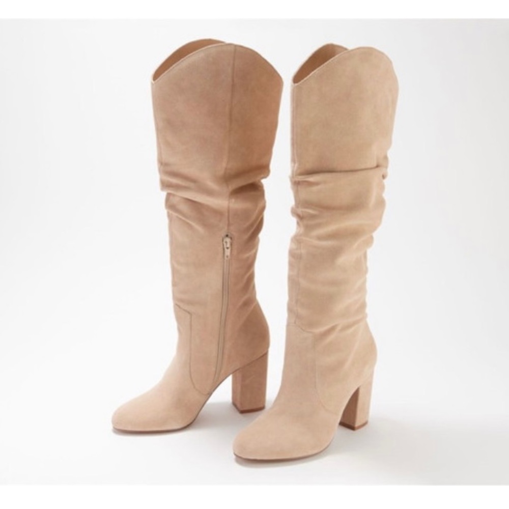 NBW Tan Suede Boots with Block Heel